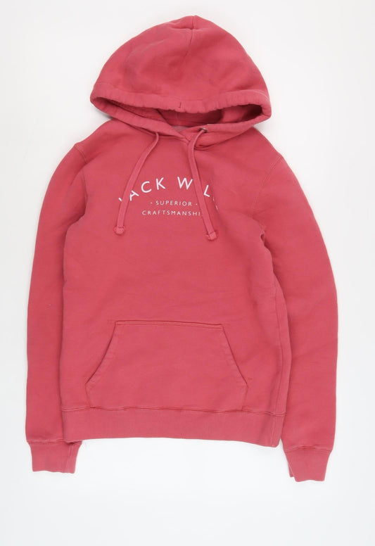 Jack Wills Women's Pink Hoodie Size 8 Pullover