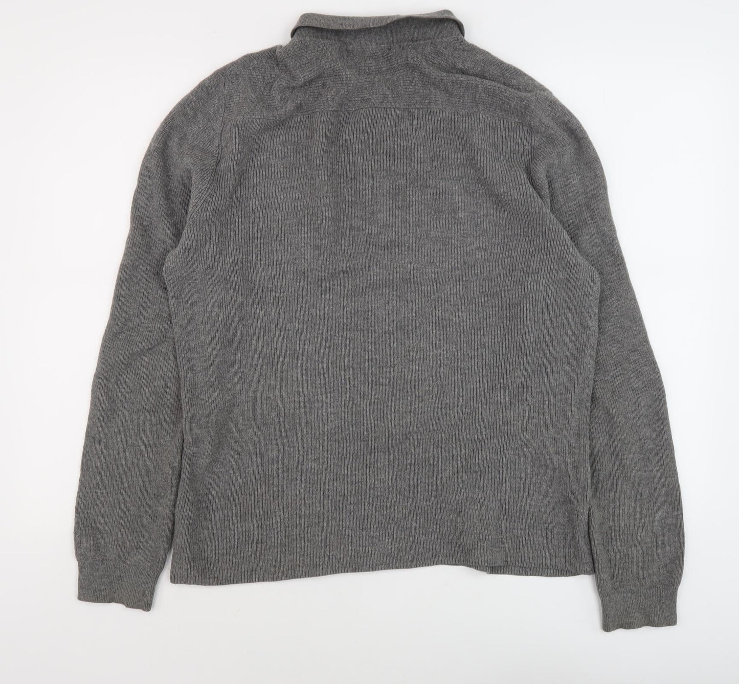 Boden Men's Grey Wool Pullover M Collared Jumper