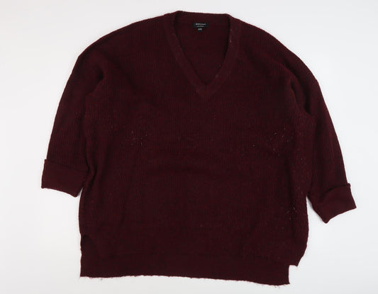 JD Williams Women's Red V-Neck Jumper Size 24/26
