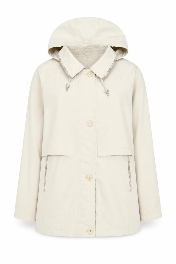 Damart Women's Beige Hooded Jacket Size 12