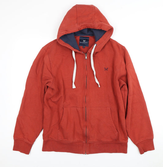 Crew Clothing Company Men's Red Full Zip Hoodie L