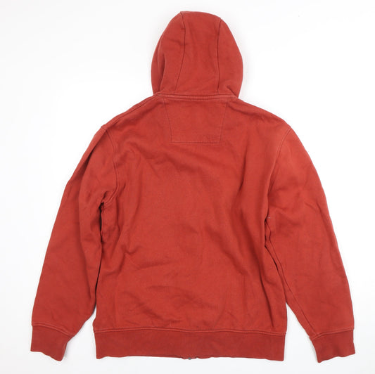 Crew Clothing Company Men's Red Full Zip Hoodie L