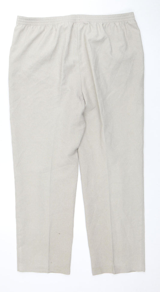 Isle Women Beige Straight Trousers Size 16