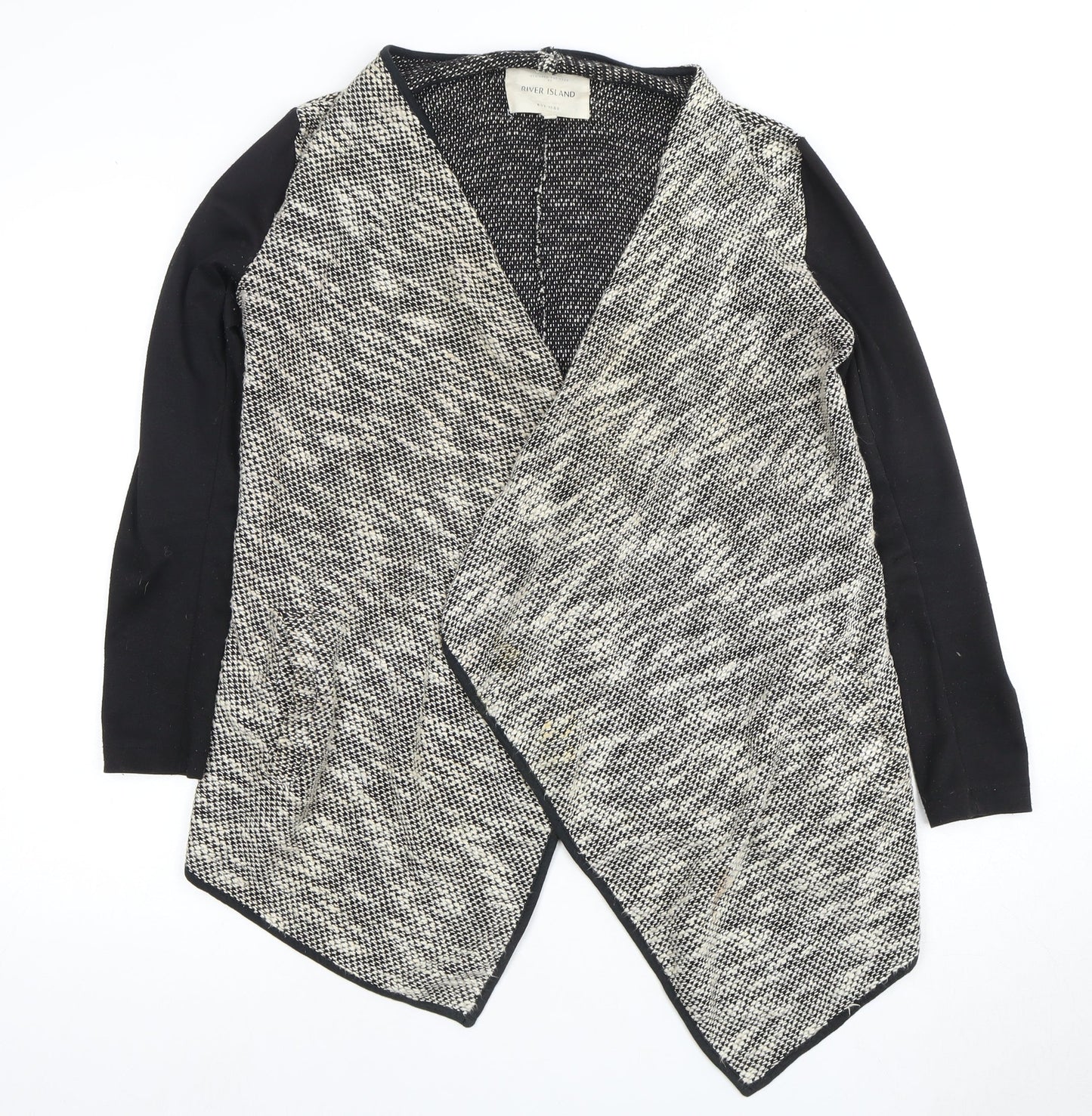 River Island Women's Cardigan Black Grey Size 8