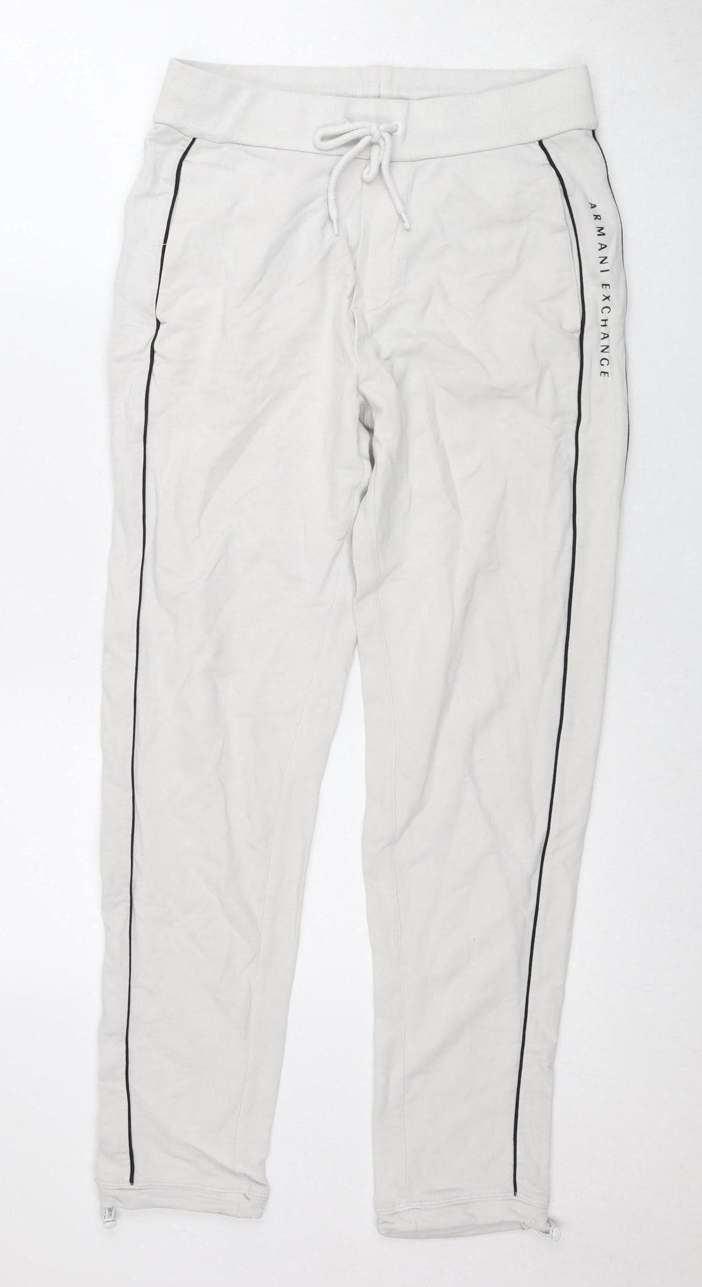 Armani Exchange White Jogger Trousers XS Unisex