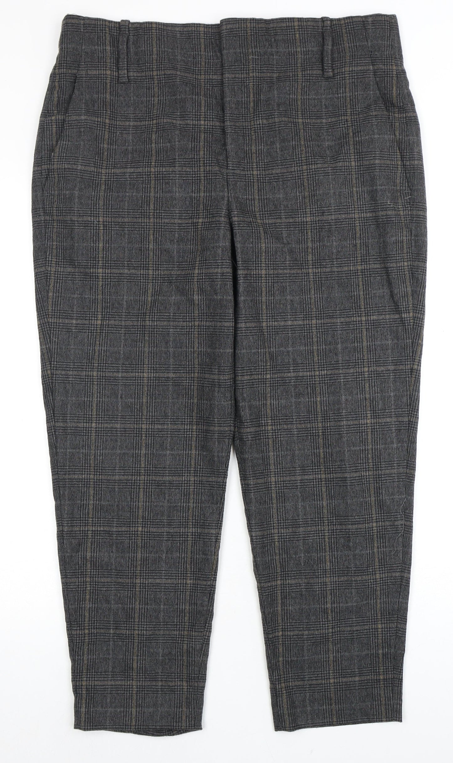 Zara Woman Grey Plaid Trousers for Women Size L