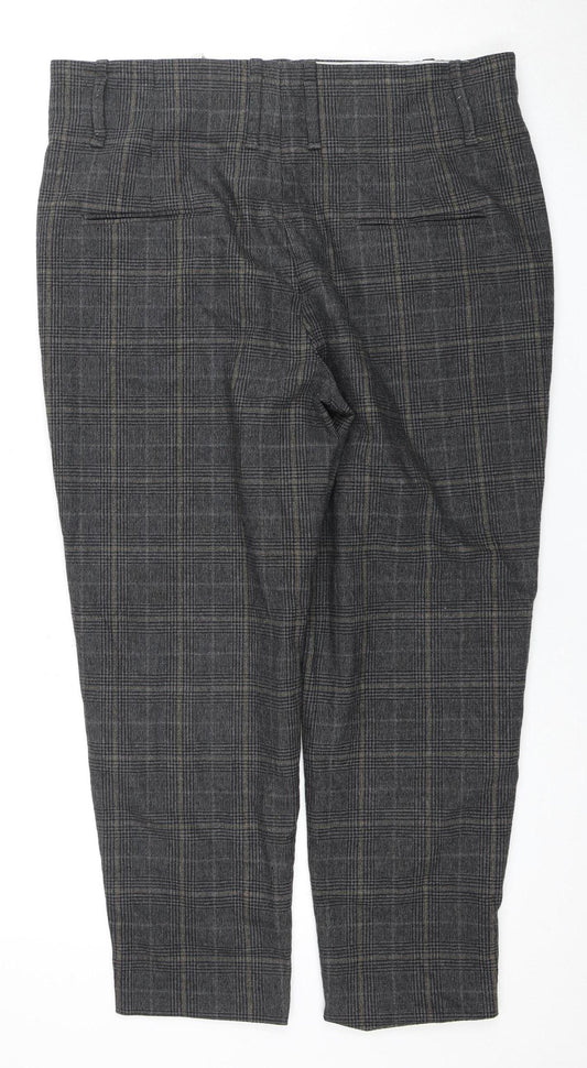Zara Woman Grey Plaid Trousers for Women Size L