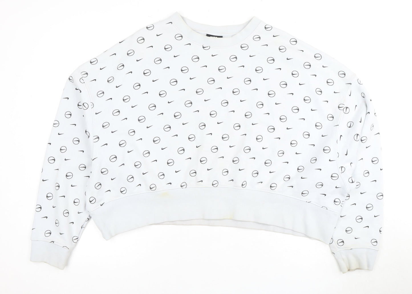 Nike Unisex White Medium Pullover Sweatshirt, Graphic Logo