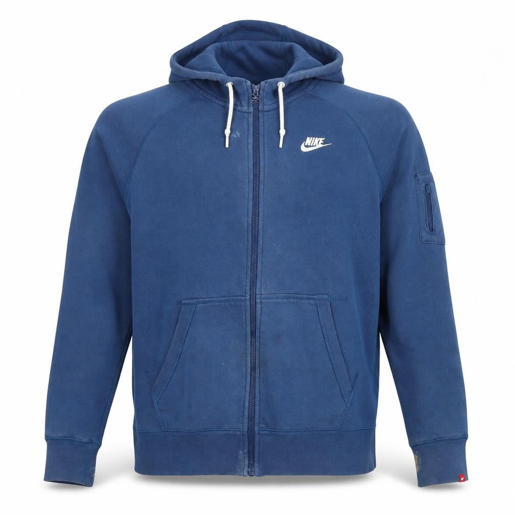 Mens UK L Regular Nike Blue Full Zip Hoodie