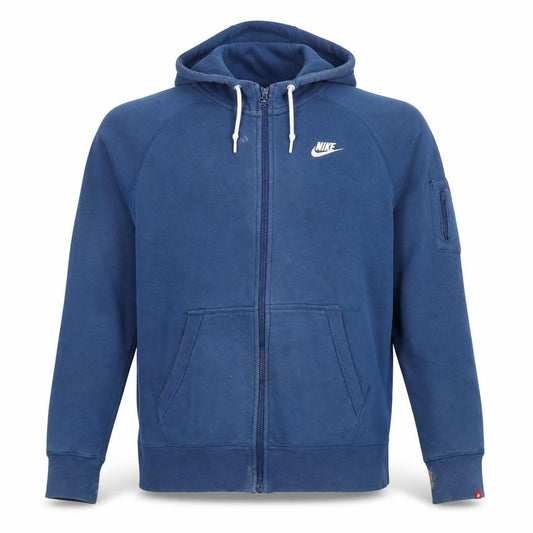 Mens UK L Regular Nike Blue Full Zip Hoodie