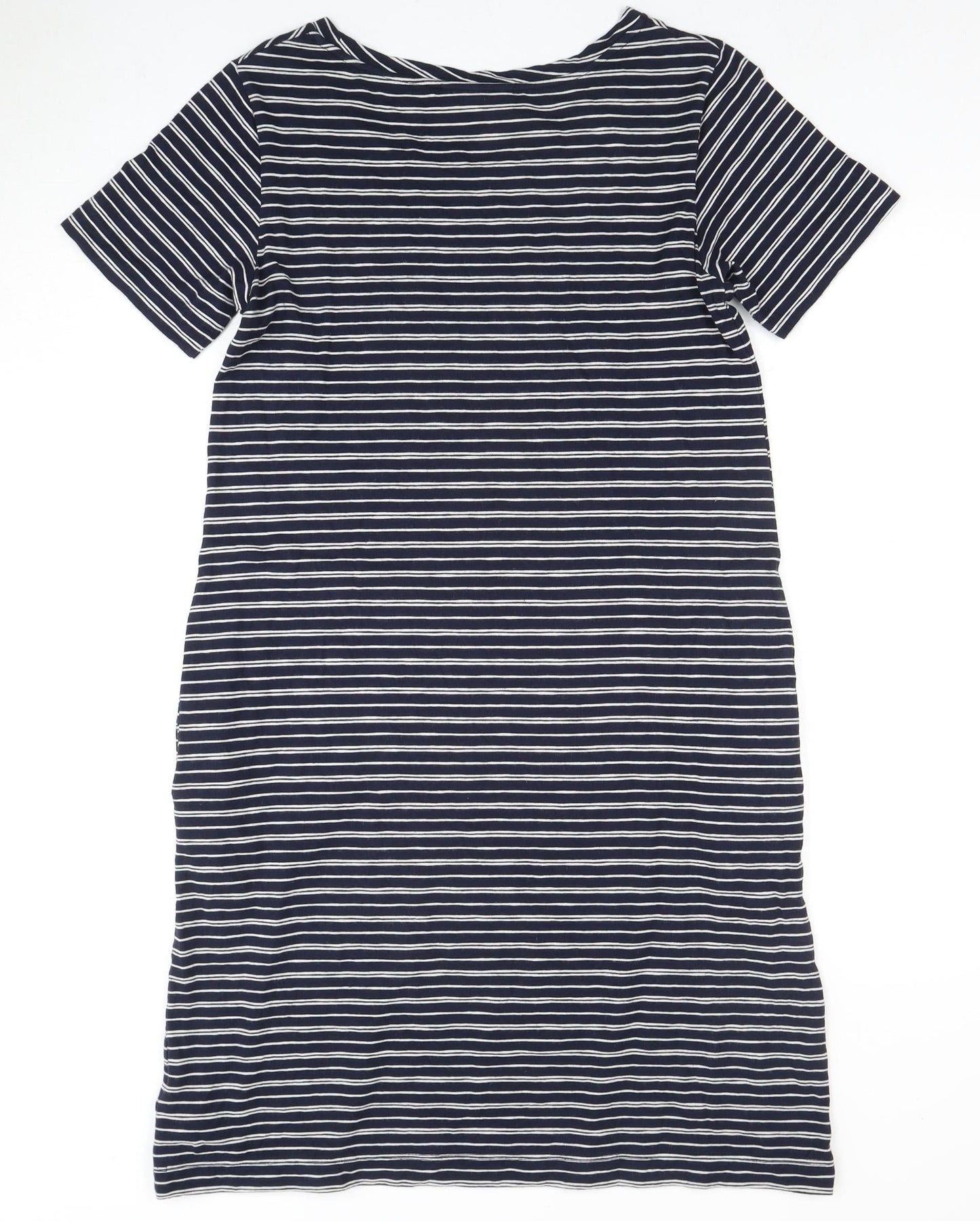 The White Company Women's Blue Striped T-Shirt Dress Size 8