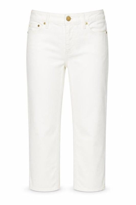 Front view of J.Crew Women's White Cropped Jeans UK 4
