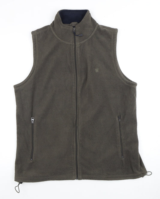 James Pringle Men's Green Fleece Waistcoat S