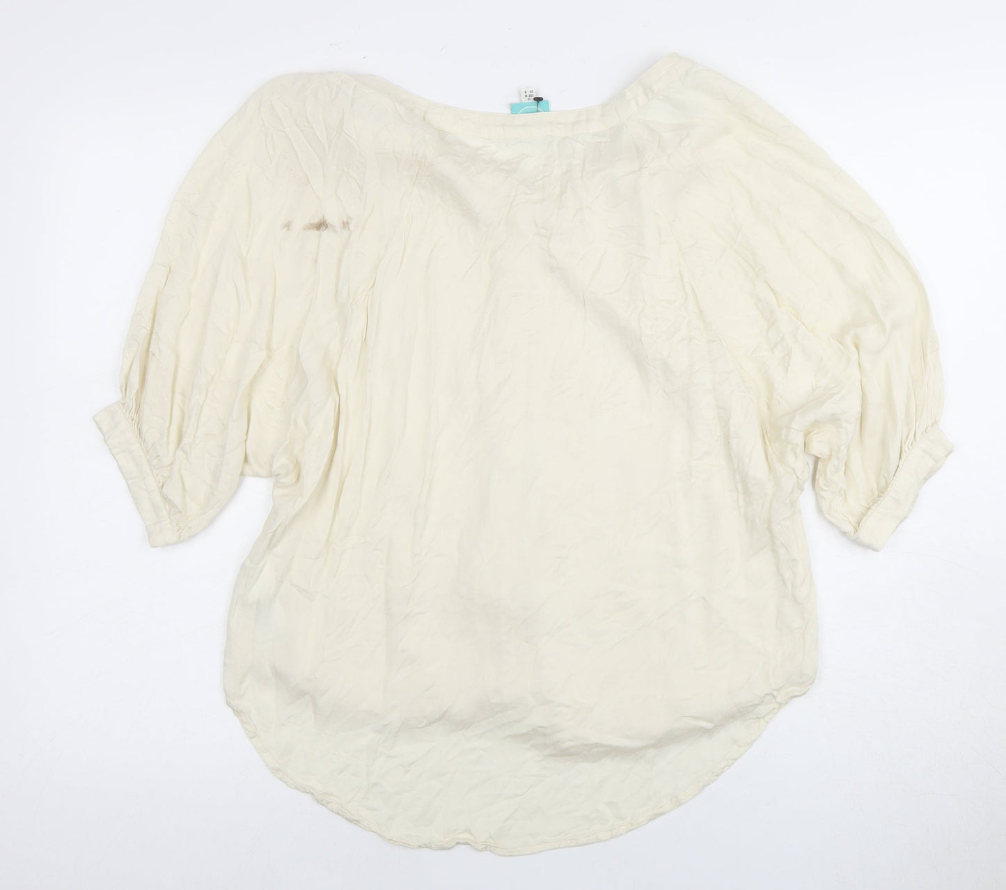 Joules Women's Ivory Blouse, Size 12, 3/4 Sleeve