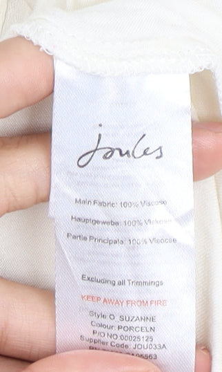 Joules Women's Ivory Blouse, Size 12, 3/4 Sleeve