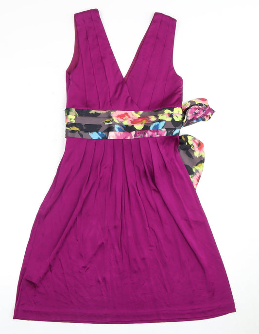 Ted Baker Purple A-Line Women's Dress, L - Party Attire