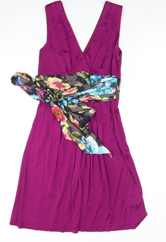 Ted Baker Purple A-Line Women's Dress, L - Party Attire