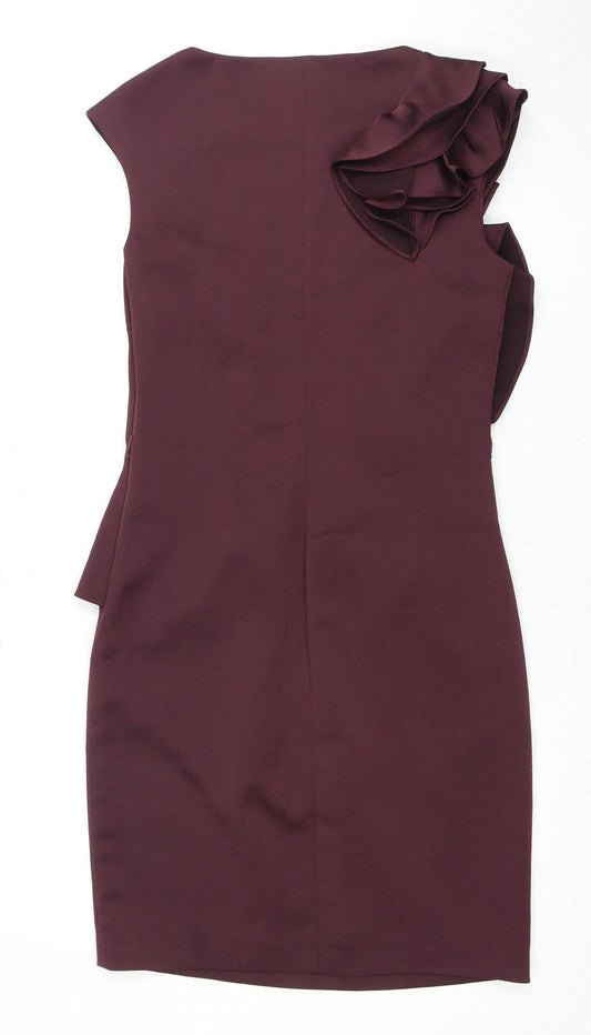 Ted Baker Women’s Purple Sheath Dress, Size 4, Elegant Woven