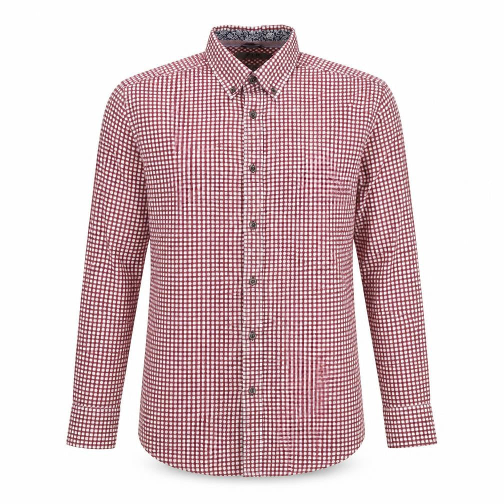 Jeff Banks Men's Red Check Medium Casual Dress Shirt