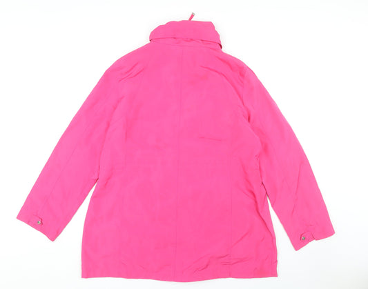 Jessica Graaf Women's Pink XL Rain Coat, Drawstring, Pockets