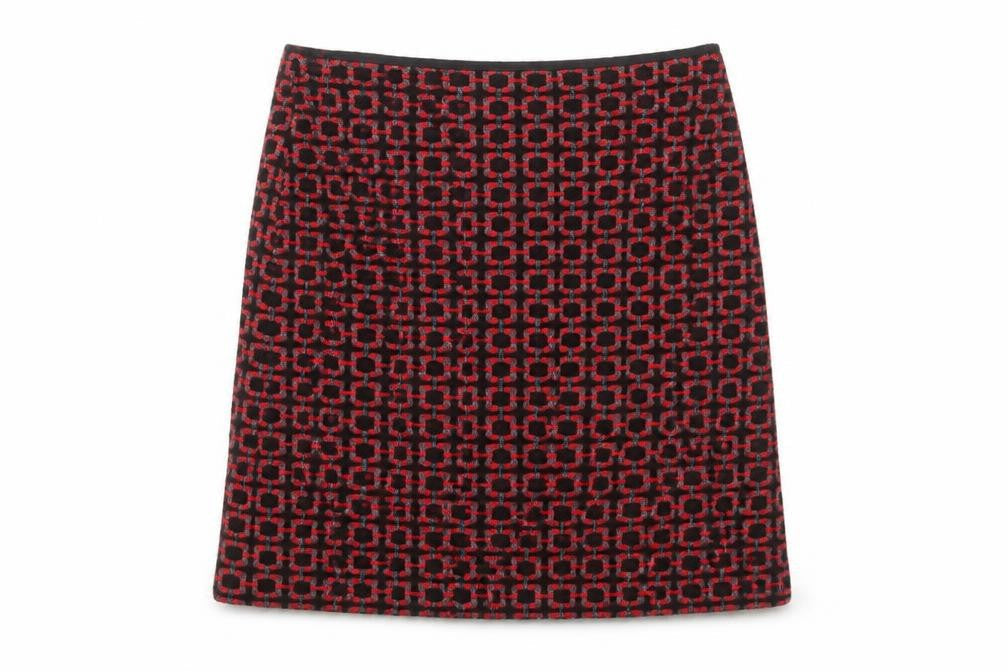 Marks and Spencer Women's Red Geometric Pencil Skirt, Size 8