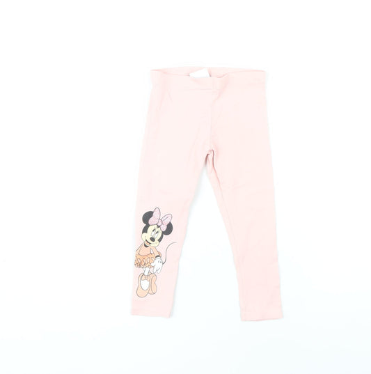 Disney Girls' Pink Minnie Mouse Leggings, Size 2-3 Years