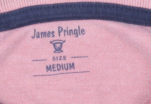 James Pringle Men's Pink Polo Shirt M Short Sleeve Casual