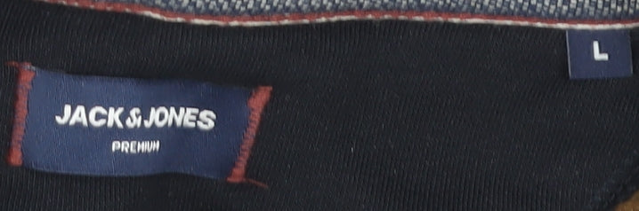 Jack & Jones Men's Black Logo Hoodie L