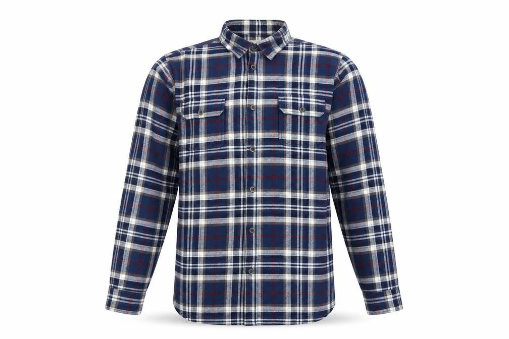 Jachs Men's Blue Plaid Shirt, Long Sleeve, LT, Button-Up