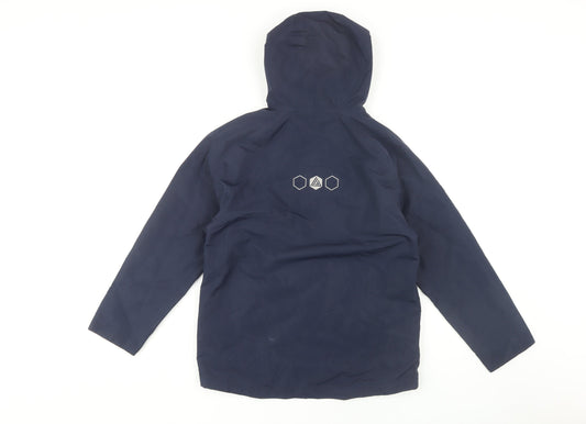 Next Boys Hooded Blue Jacket, 11 Years, Mid-Length Zip