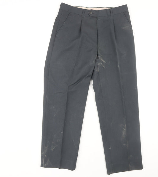 Burton Men's Grey Formal Trousers 32 in Waist Regular Fit