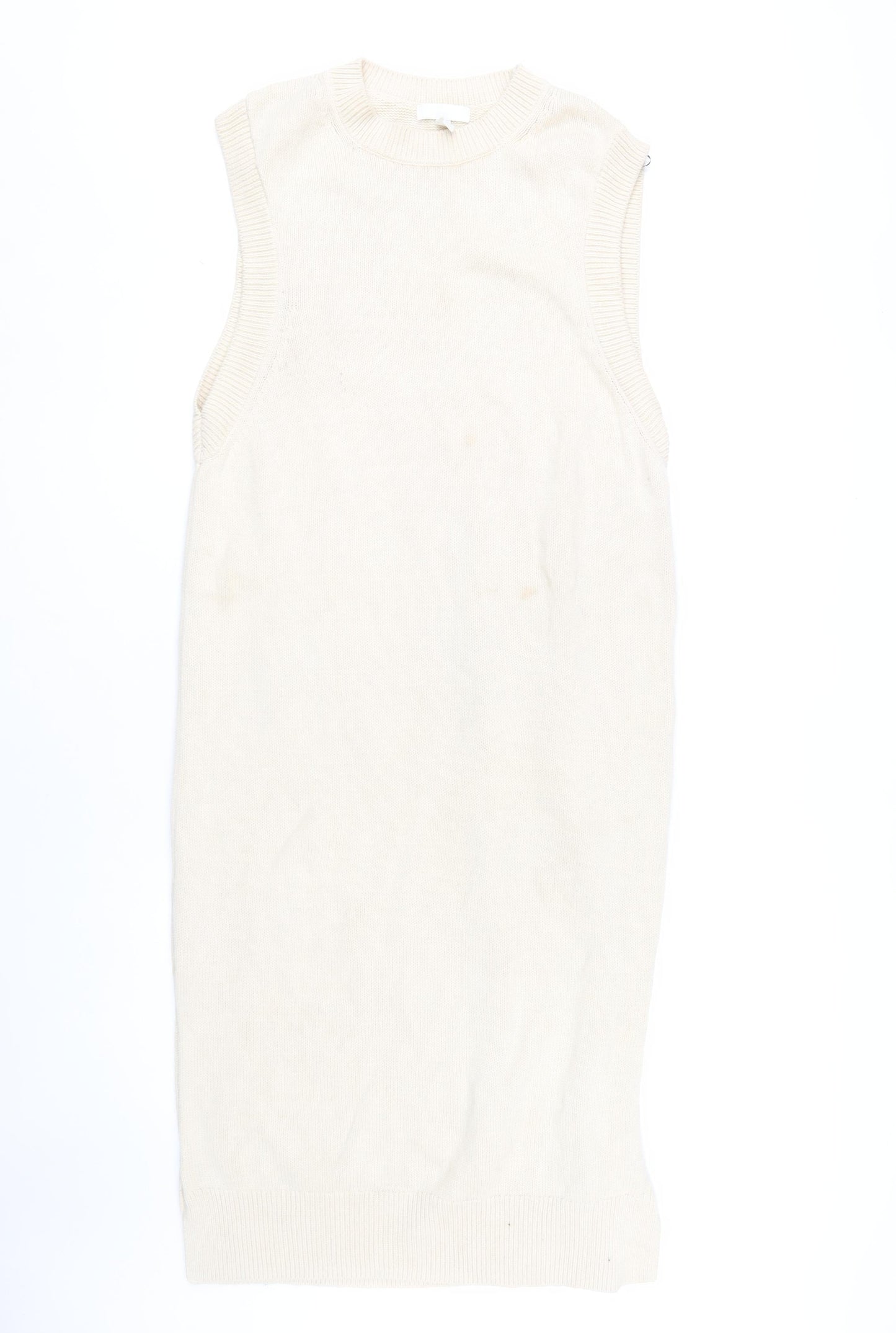 H&M Women's Ivory Shift Dress Size 12 Casual Knit