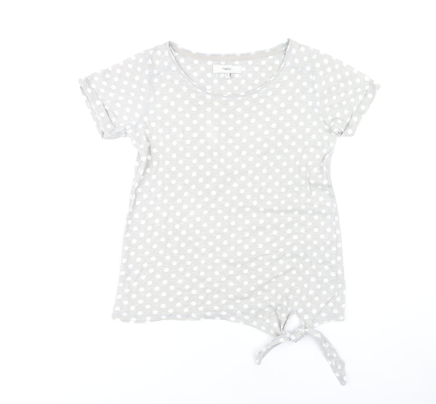 Next Women's Grey Polka Dot T-Shirt Size 8