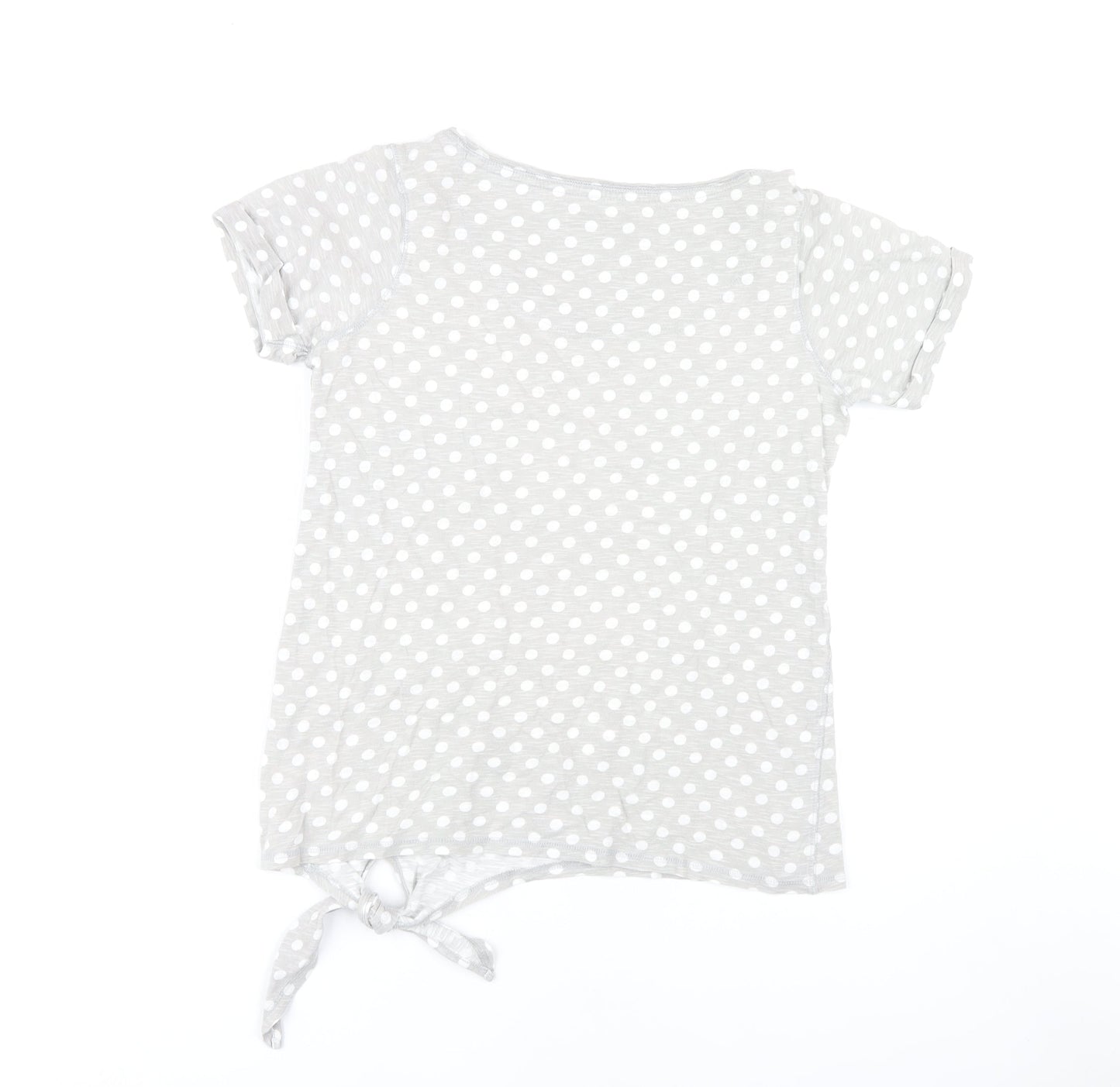 Next Women's Grey Polka Dot T-Shirt Size 8
