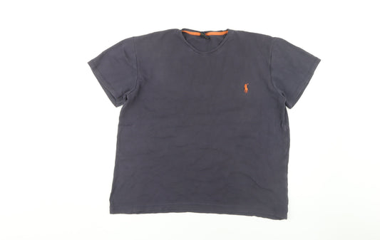 Polo Ralph Lauren Men's Black T-Shirt, Size L, Logo Accent