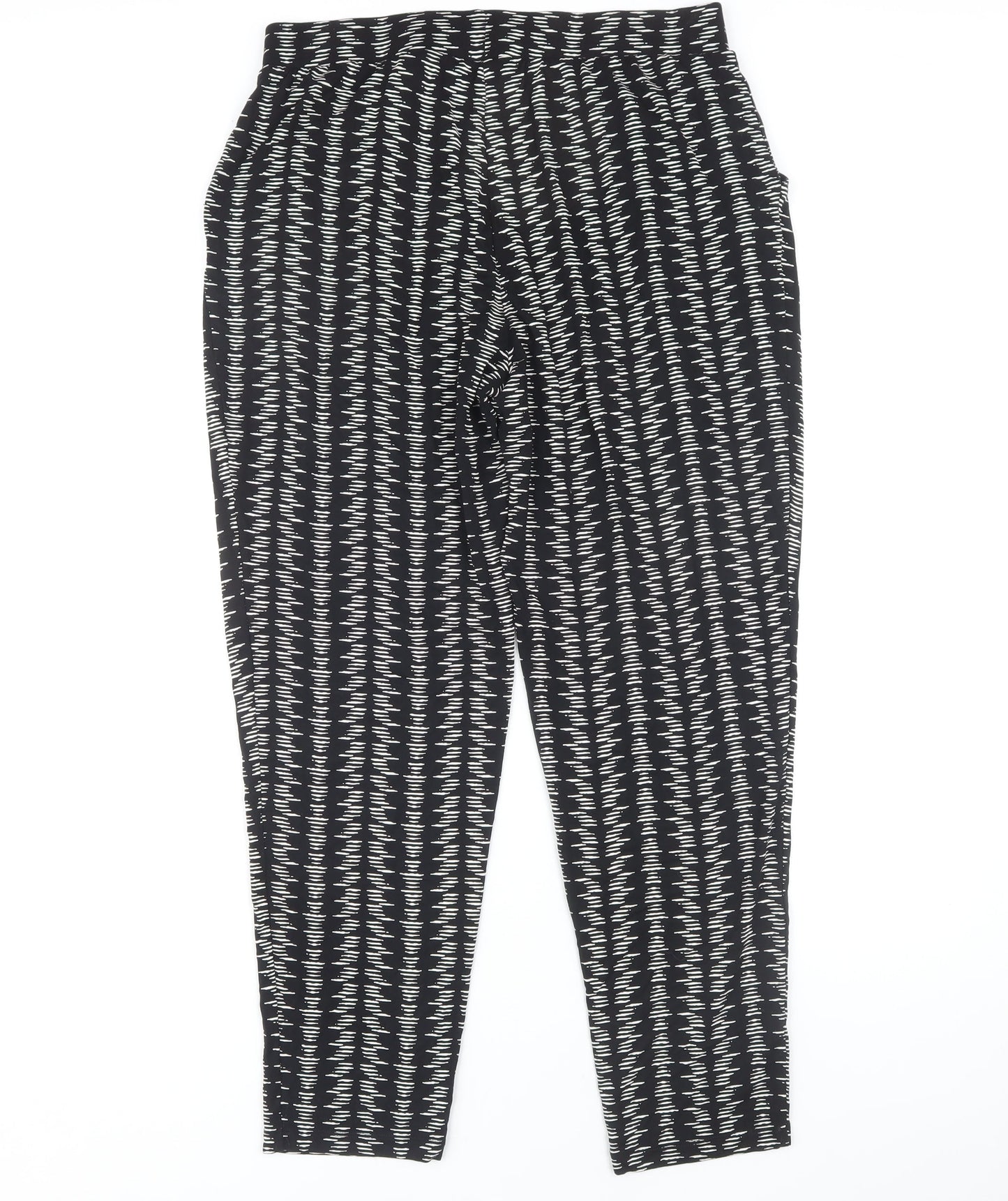 Marks and Spencer Women's Black Geometric Trousers