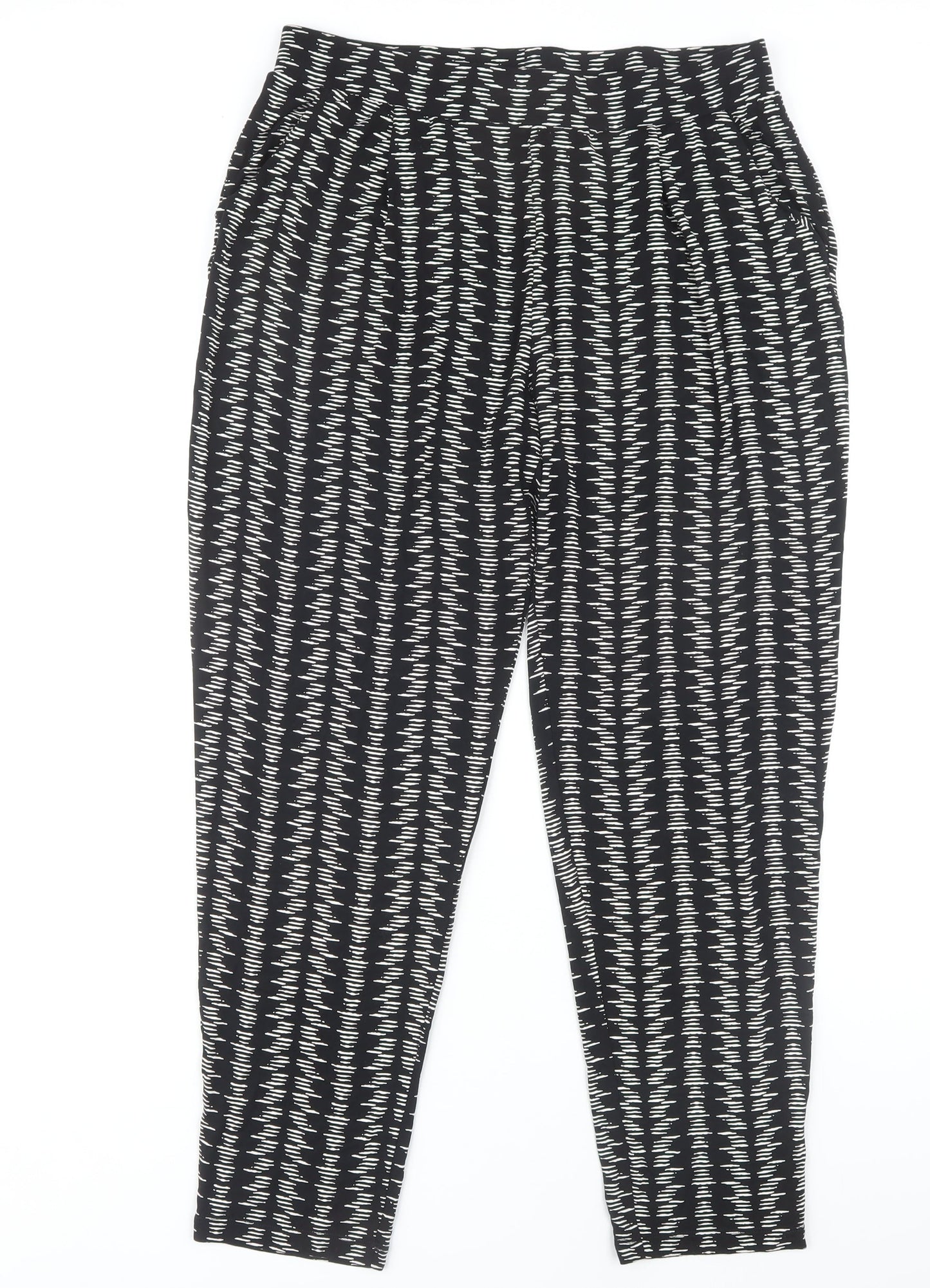 Marks and Spencer Women's Black Geometric Trousers