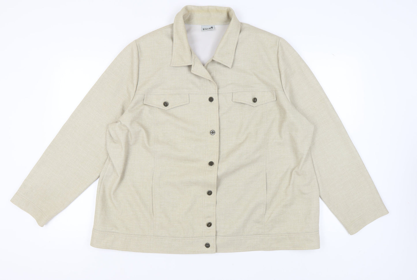 Finn Karelia Women's Beige Plus Size Jacket 26 Casual