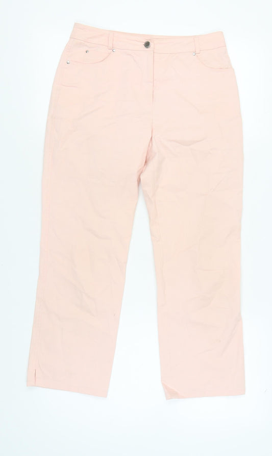 Jaeger Women's Pink Trousers Size 10 Straight Leg