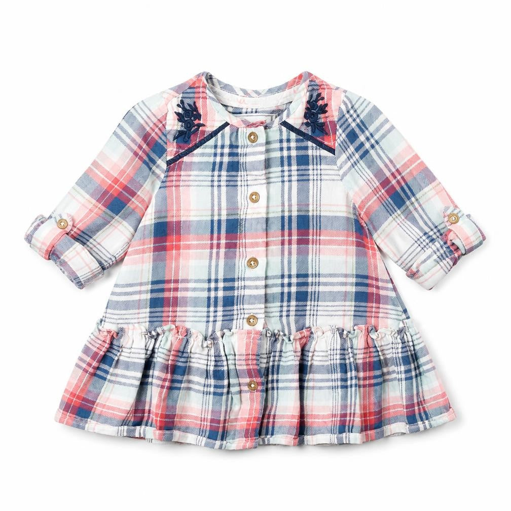 Marhmellow Multicoloured Plaid Button-Up for Babies
