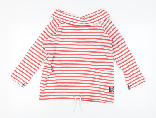 Joule Women's XS Red Striped Boat Neck Sweatshirt