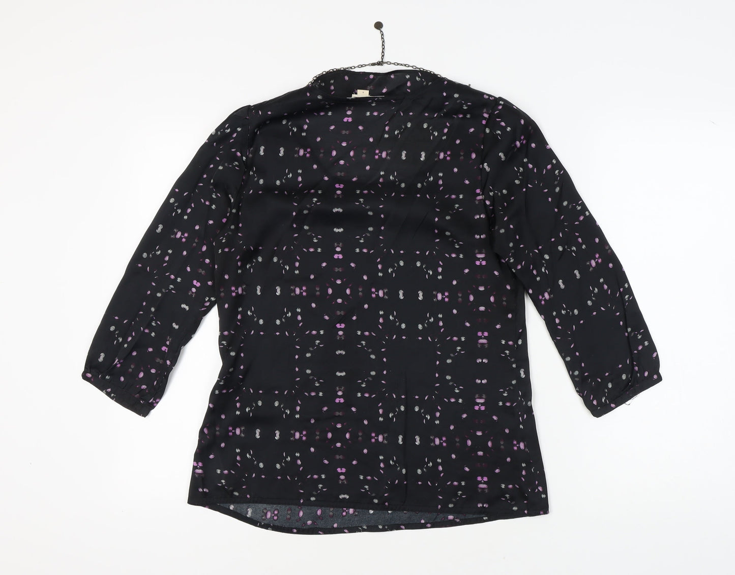 DKNY JEANS Women's Black Geometric Blouse, Size S