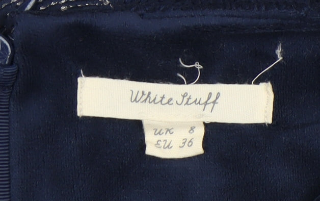 White Stuff Women's Blue Floral Dress, Size 8