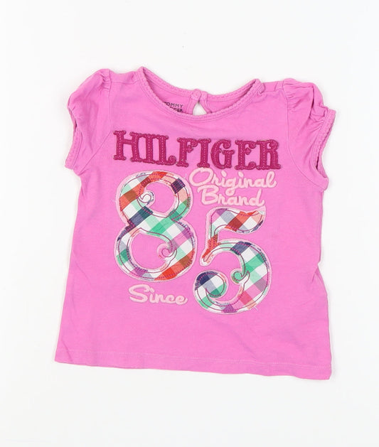 Tommy Hilfiger Girls Pink Graphic T-Shirt 24 Months