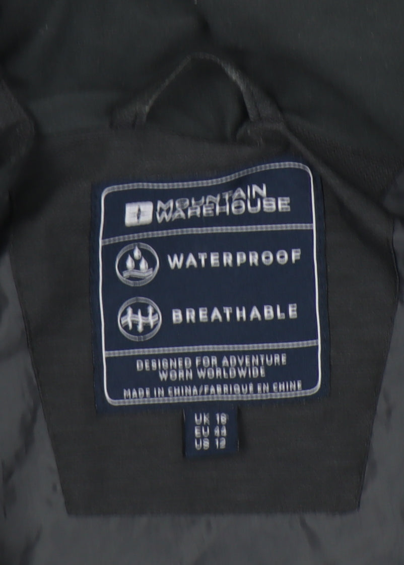 Mountain Warehouse Women's Black Rain Jacket Size 16