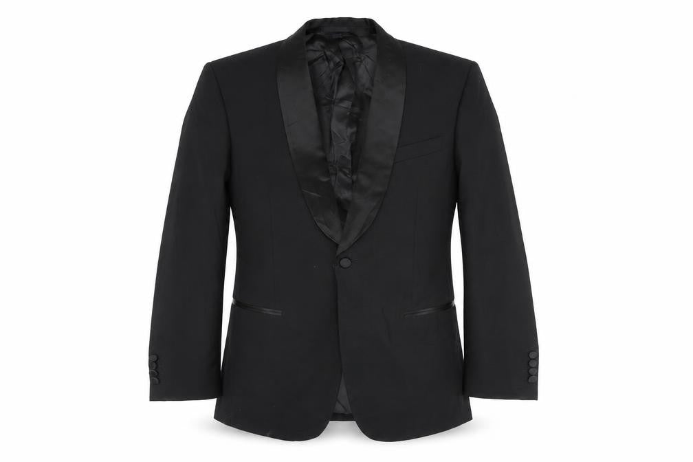 Marks and Spencer Men's Black Wool Tuxedo Blazer, Size 40R