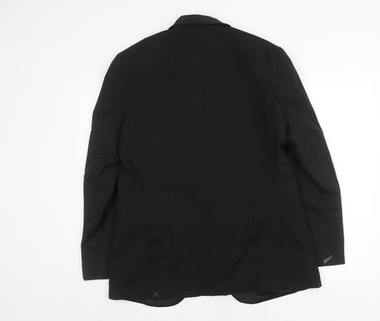 Marks and Spencer Men's Black Wool Tuxedo Blazer, Size 40R