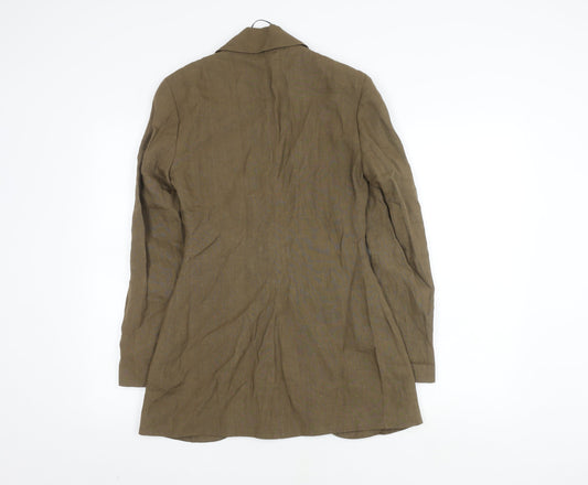 Zara Women's XS Brown Blazer Linen One-Button