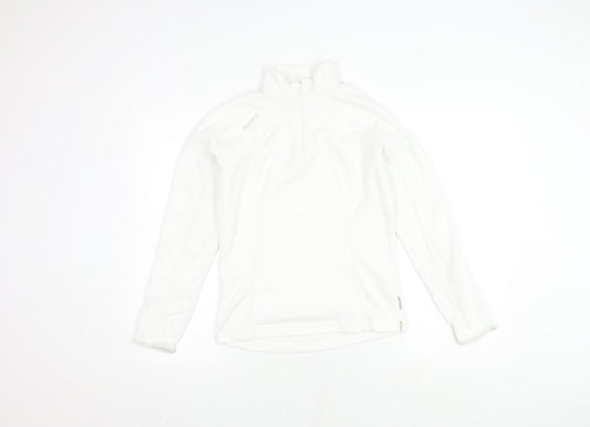 Decathlon Women's White XS 1/2 Zip Fleece Sweatshirt