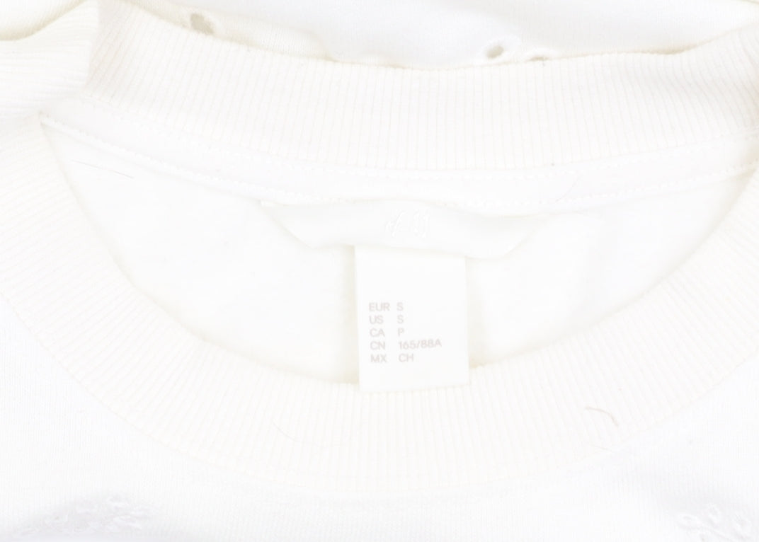 H&M Women's White Pullover Jumper Size 12